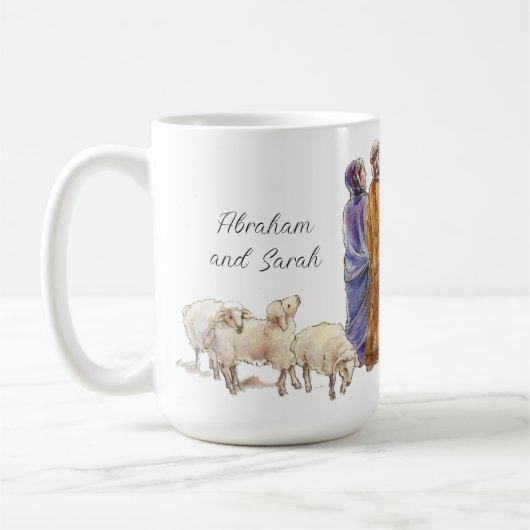 信仰アブラハムとサラ・マグ コーヒーマグカップ (左)