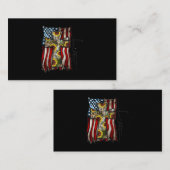 信仰アメリカ国旗キリスト教クロスイエスサンフ 名刺 (正面/裏面)