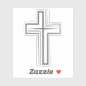 信仰インスパイア灰色クロスシンボル シール (シート)