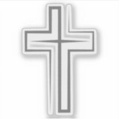 信仰インスパイア灰色クロスシンボル シール (正面)