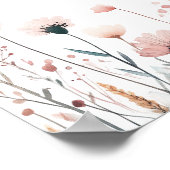 信仰ウォーターカラー野の花聖書の詩のプリント ポスター (角)
