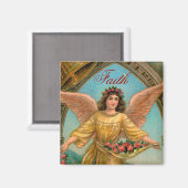 信仰エンジェルマグネット – 4のセットの2つ マグネット (正面/裏面)