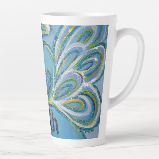 信仰エンジェルワードアートカスタムラテマグカップ カフェラテマグ (右)