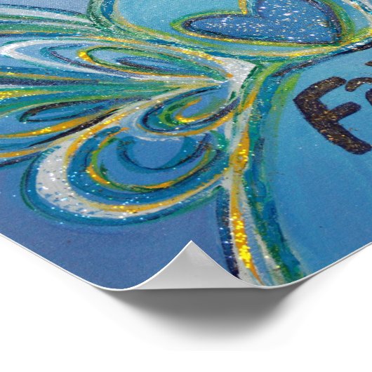 信仰エンジェル感動的ワードアートプリントポスター ポスター (角)