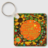 信仰オかわいらしレンジイエローフローラ（昆虫）マルハナバチイレリン キーホルダー (正面)