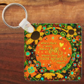 信仰オかわいらしレンジイエローフローラ（昆虫）マルハナバチイレリン キーホルダー (正面)