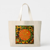 信仰オかわいらしレンジイエローフローラ(昆虫)マルハナバチイレリン ラージトートバッグ (裏面)