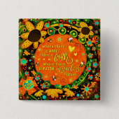 信仰オかわいらしレンジイエローフローラ(昆虫)マルハナバチイレリン 缶バッジ (正面)