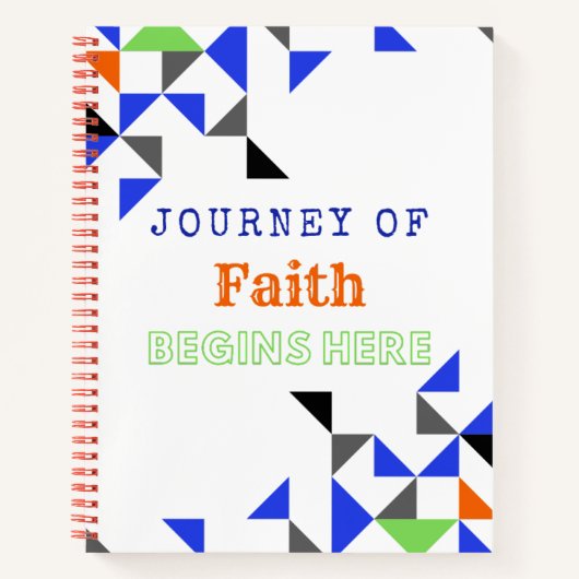 信仰カラフルの感動的引用文 ノートブック (正面)