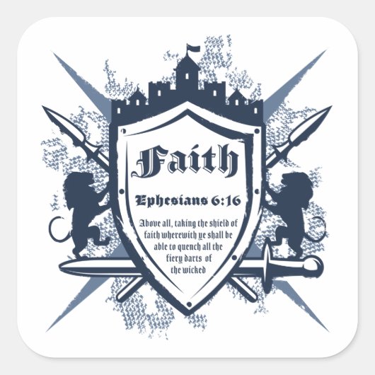 信仰キリスト教信仰バイブル聖句エペソ スクエアシール (正面)