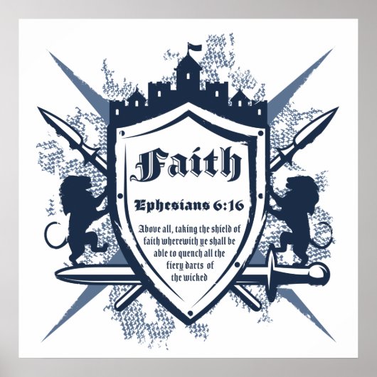 信仰キリスト教信仰バイブル聖句エペソ ポスター (正面)
