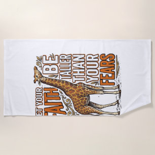 信仰キリン レトロなインスピレーションTシャツ デザイン 1 ビーチタオル