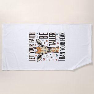 信仰キリン 励ましのヴィンテージTシャツデザイン_1 ビーチタオル