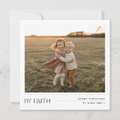 信仰クリスチャン写真ミニマルなクリスマスカード シーズンカード (正面)