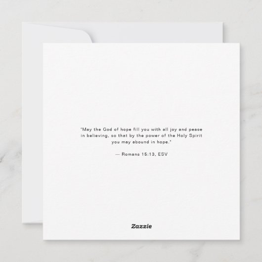 信仰クリスチャン写真ミニマルなクリスマスカード シーズンカード (裏面)