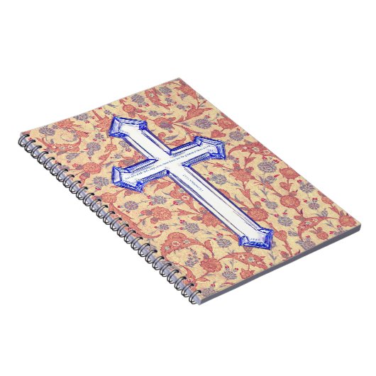 信仰クロスおよび聖なる書物、 経典ヴィンテージスタイル仕訳 ノートブック (右側)