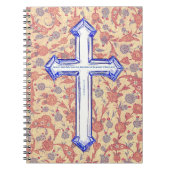 信仰クロスおよび聖なる書物、 経典ヴィンテージスタイル仕訳 ノートブック (正面)