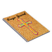 信仰クロスカラフルイエロー祈りの言葉仕訳帳 ノートブック (右側)