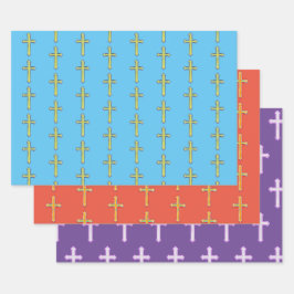 信仰クロスカラフルラッピング工芸紙 ラッピングペーパーシート