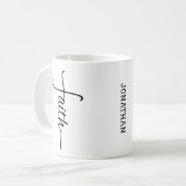 信仰クロスキリスト教ブラック コーヒーマグカップ (正面左)