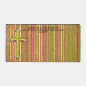 信仰クロスストライプエレミヤ聖書Verse Desk Mat デスクマット (正面)