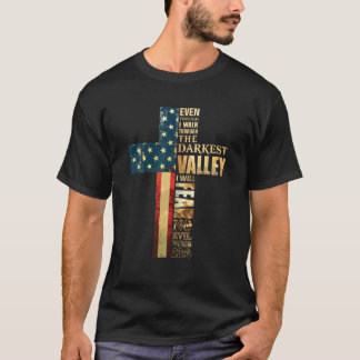 信仰クロス米国国旗キリスト・イエス・宗教的C Tシャツ