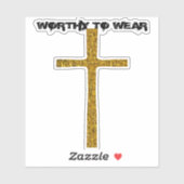 信仰クロス金ゴールド-衣服に値する シール (シート)