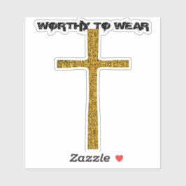 信仰クロス金ゴールド-衣服に値する シール