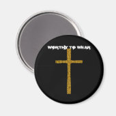 信仰クロス金ゴールド-衣服に値する マグネット (正面/裏面)