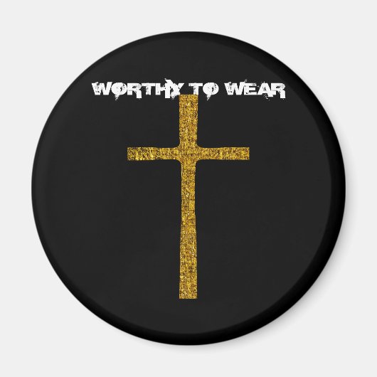 信仰クロス金ゴールド-衣服に値する マグネット (正面)