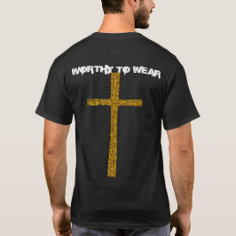 信仰クロス金ゴールド-衣服に値する Tシャツ