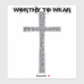 信仰クロス銀 – 衣服に値 シール (シート)