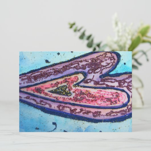 信仰グリッターハートカスタム招待状又は招待状 招待状 (スタンド正面)