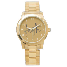 信仰シンプルバイブル聖句引用文ブラックタイポグラフィ 腕時計