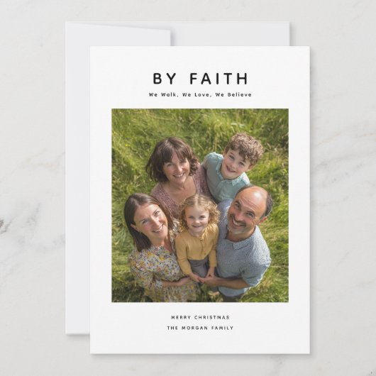 信仰シンプル別宗教家族の写真クリスマス シーズンカード (正面)