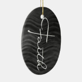 信仰タイポグラフィクリスチャン黒白モダン セラミックオーナメント (右)