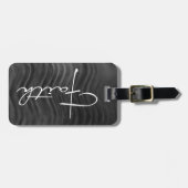 信仰タイポグラフィクリスチャン黒白モダン ラゲッジタグ (正面横)