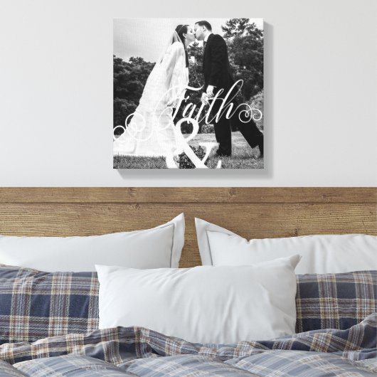 信仰タイポグラフィフォトオーバーレイ キャンバスプリント (インサイチュ (寝室))