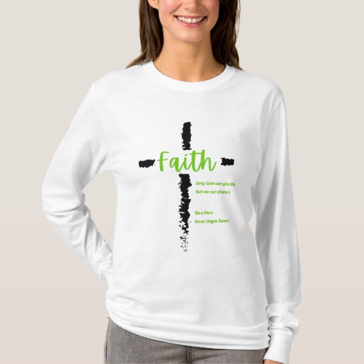 信仰ドナー認知ヒーローサポート感謝ユニセックス Tシャツ (正面)