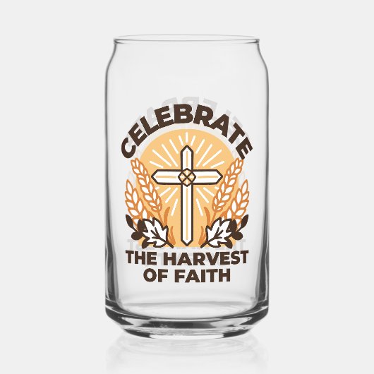 信仰ハーベストお祝い感動的 – アート ガラス缶 (正面)