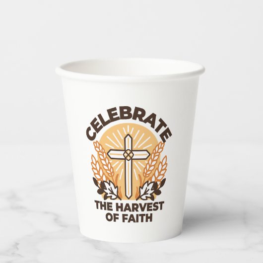 信仰ハーベストお祝い感動的 – アート 紙コップ (正面)