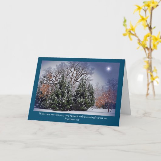 信仰バイブル聖句スノードクリスマスホリデーカード カード (黄色い花)