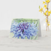信仰バイブル聖句ブルーフラワーノートカード カード (黄色い花)