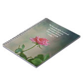 信仰バラピンクフラワー祈りの言葉手帳 ノートブック (左側)