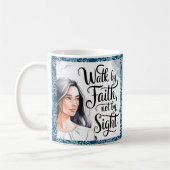 信仰パーソナライズされたクリスチャン女性マグで歩く コーヒーマグカップ (左)