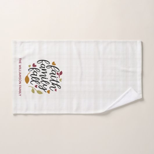 信仰パーソナライズされたファミリー秋デコール ハンドタオル (ハンドタオル)