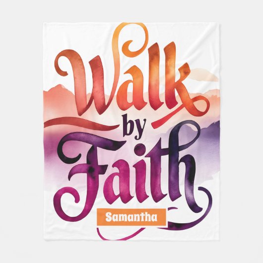 信仰パーソナライズされた信者によって歩く フリースブランケット (正面)