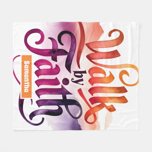 信仰パーソナライズされた信者によって歩く フリースブランケット (正面(横))