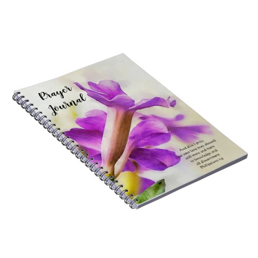 信仰パープルフラワーアート祈りの言葉ジャーナル手帳 ノートブック (右側)