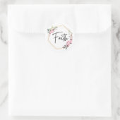 信仰ピンクと緑のフローラ金ゴールドフレーム | ラウンドシール (バッグ)